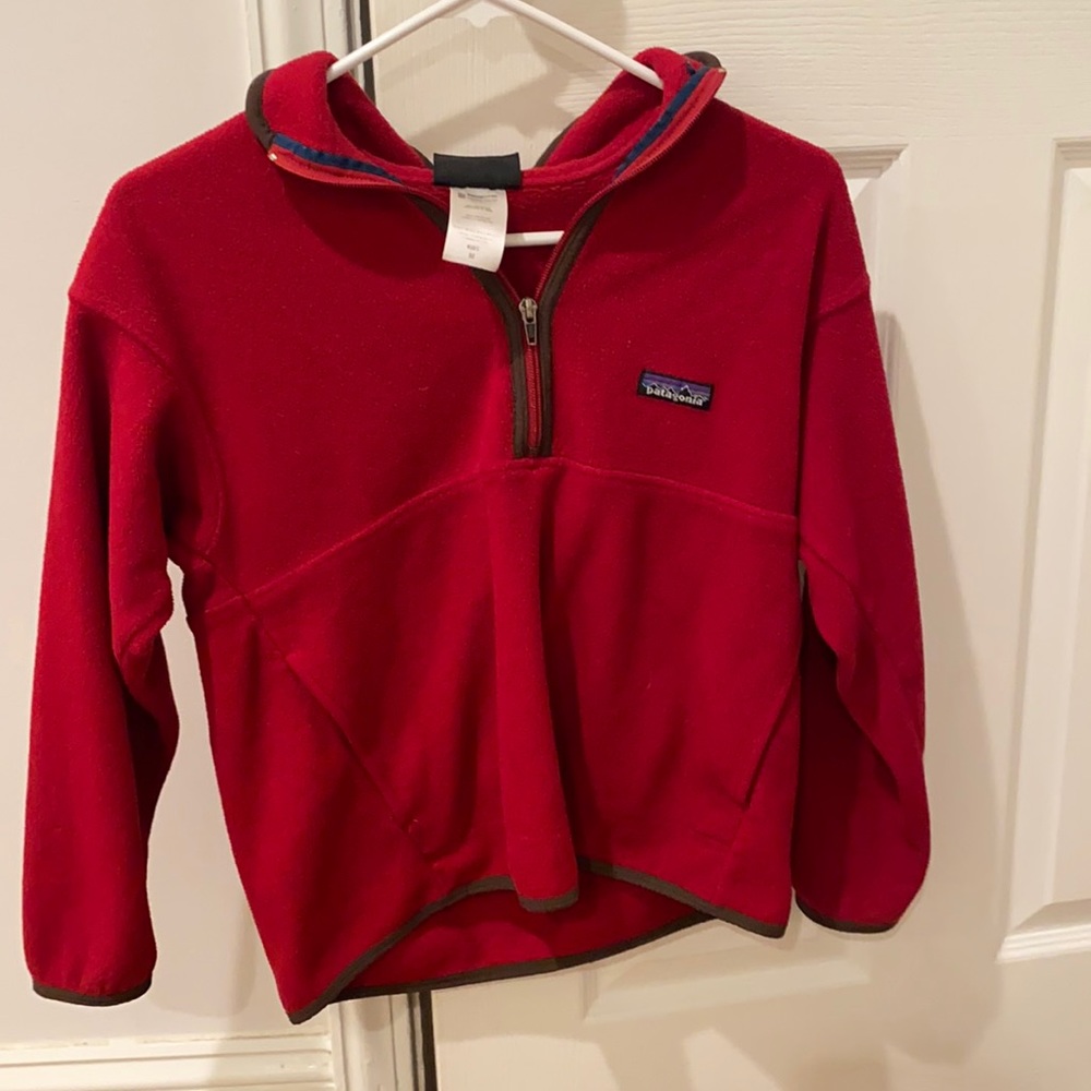 Red Patagonia zip up! Kids M and lightly worn!!